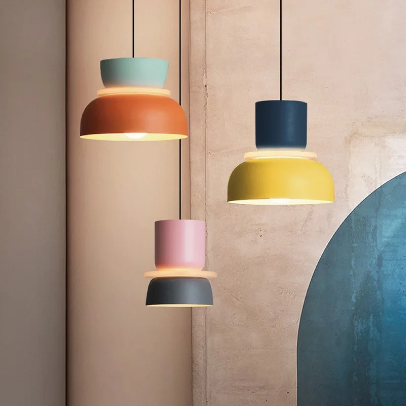 Coffee Shop Chandelier Creative Colorful Dessert Shop Milk Tea Shop Catering Decoration Chandelier Simple Bedroom Bedside Lamp