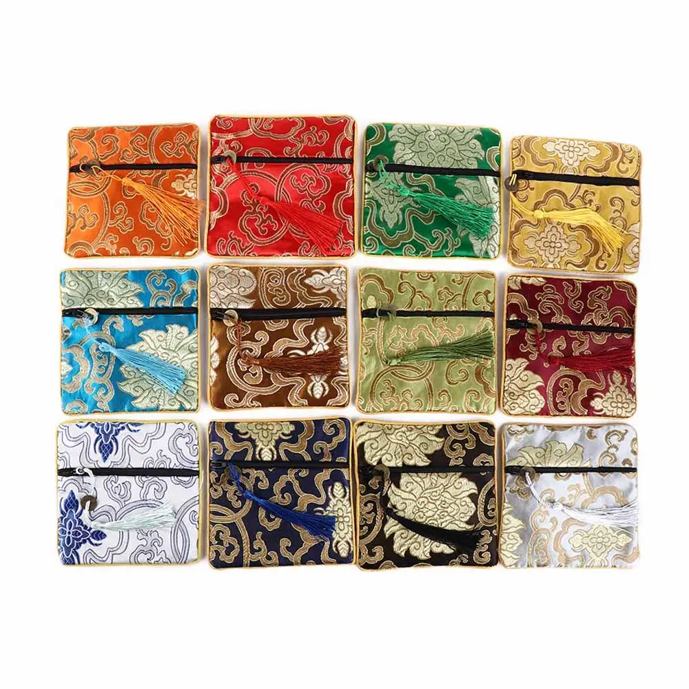 Festival Bag Zipper Bag Jewelry Packaging Jewelry Storage Bag Chinese Style Coin Purse Brocade Pouch Silk Jewelry Organizer