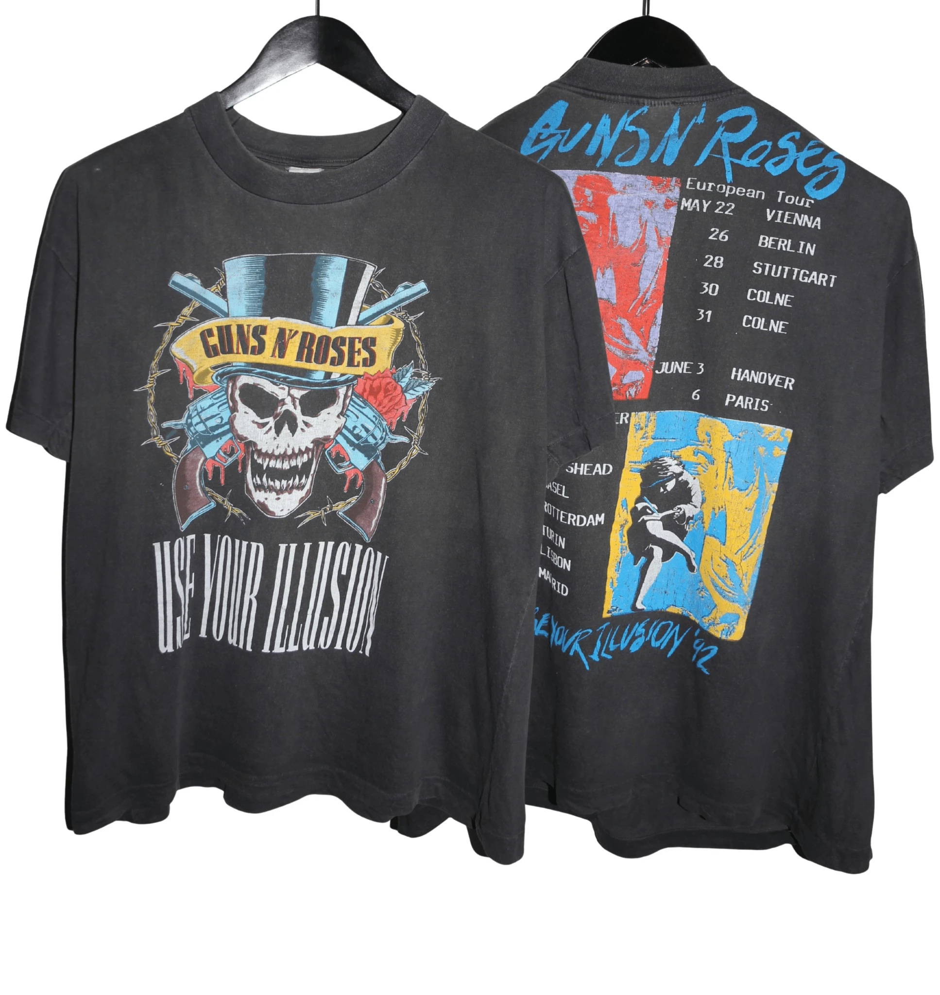 Guns N' Roses 1992 Use Your Illusion Tour Rock Band Graphic T-Shirt Cotton Men Women Streetwear Tee