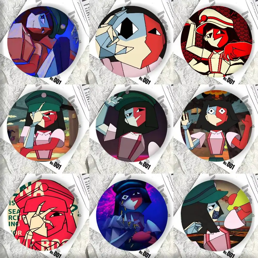 Dibujos animados Anime E-ENA d-dream BBQ Manga insignia láser redonda broche de dibujos animados ropa mochila accesorios solapa