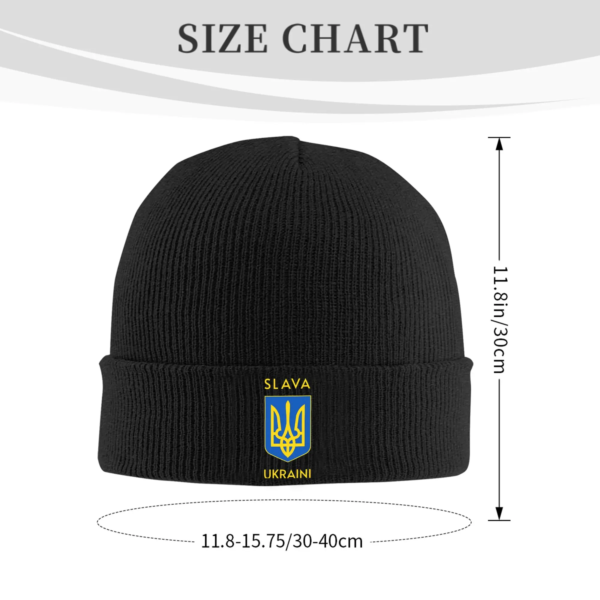 Adult Unisex Slava Ukraini Trident Glory To Ukraine Support Ukraine Protest Beanie Hats Knitted Hat Autumn Winter Bonnet Hats