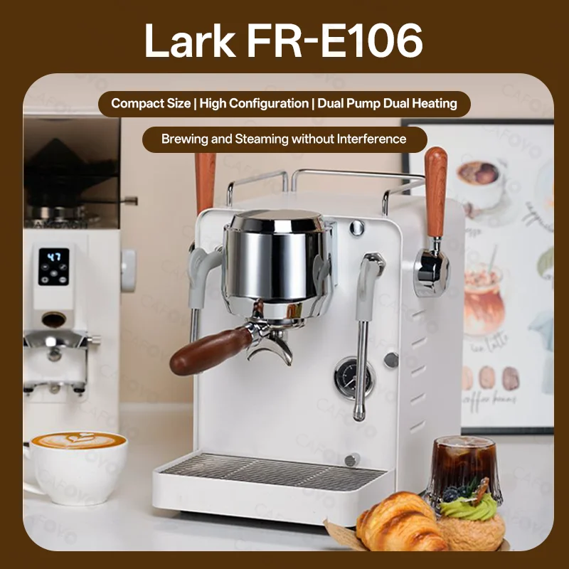 CAFOVO E135 15Bar Semi-Automatic Coffee Maker Dual OLAB Pump Dual Boiler Espresso Machine for Home Barista & Commercial Use