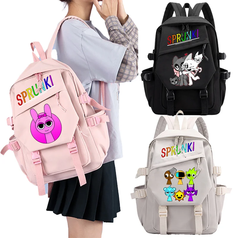 Sprunki Backpack Large Capacity Travel Bag Harajuku Student Schoolbag Women Man Computer Backpacks Child Mochila Boy Girls Gift