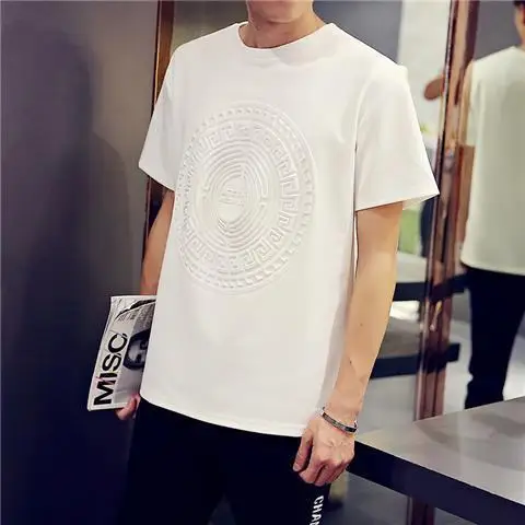 

Fashion Print Men T-shirts Casual Breathable Tops Oversized Cotton Tshirt Male Short Sleeve XXXL Tees Shirts