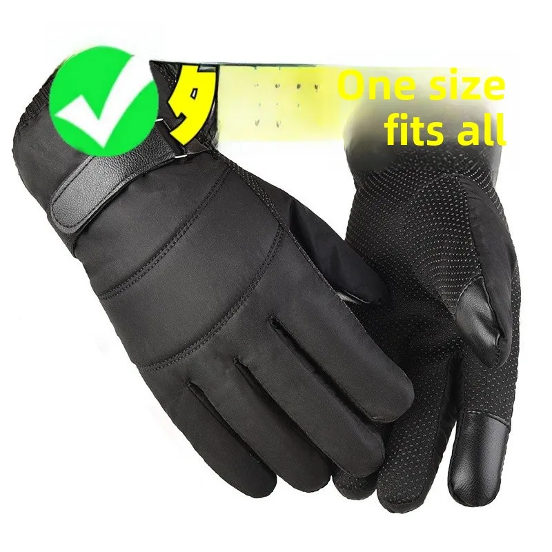 

Thickened Fleece Lined Outdoor Men's Gloves Cotton down Motorcycle Riding Waterproof Cold Proof Snow Skiing Hand Warmers