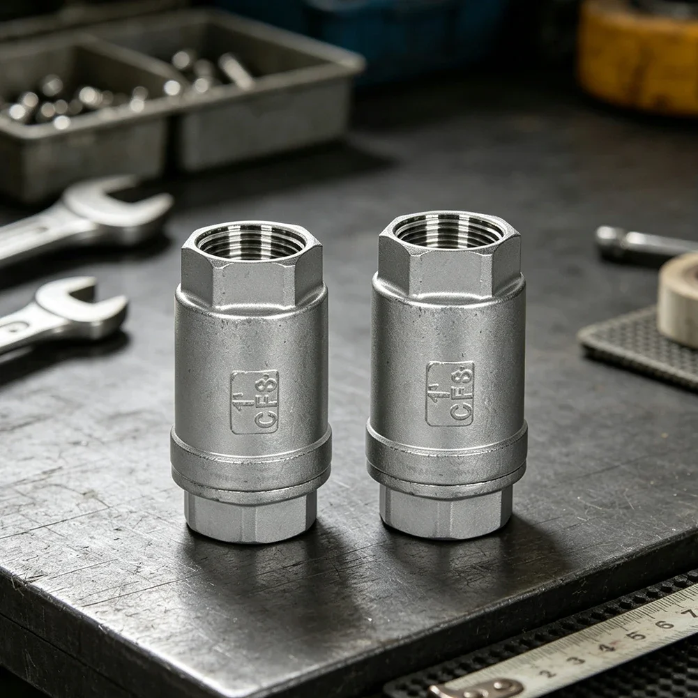 1NPT Stainless Steel One Way Non Return Valve Leak Resistant Easy Installation For Water Gas Oil Plumbing Pipeline Fitting Tools