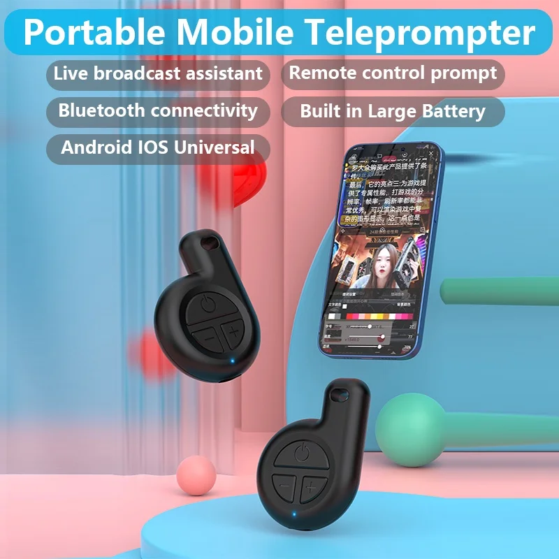 Teleprompter Phone Bluetooth Wireless Remote Control accessories live streaming Conference Speech Prompter for ios android