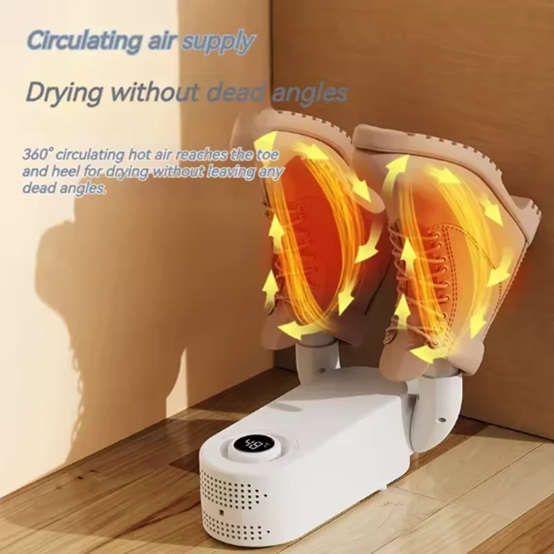 Portable Folding Electric Intelligent Timing Fast Shoes Socks Dryer Machine Household Boot Dryer Odor Elimination Plastic