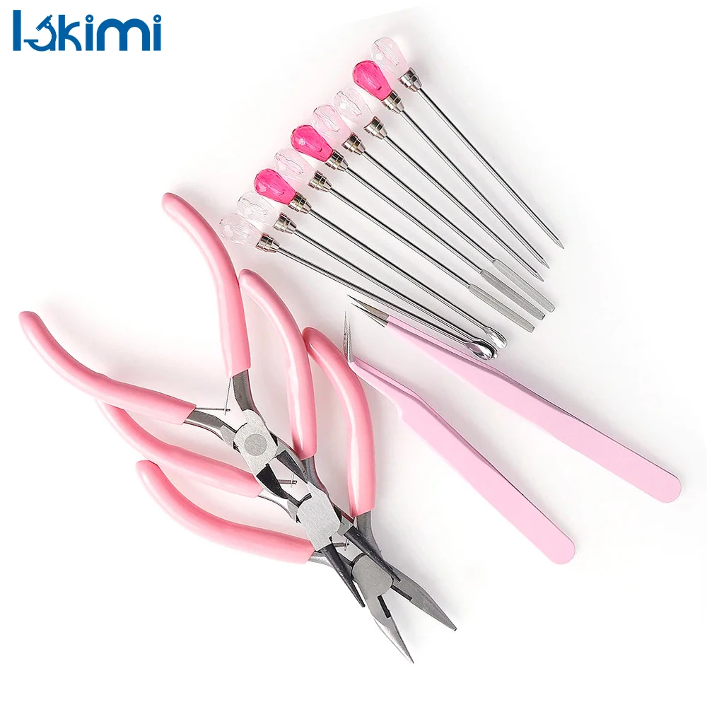 Stainless Steel Needle Nose Pliers Tweezers Jewelry Making Cutting Wire Needle Spoon DIY Crafts Handmade Tool Set LK-AA03