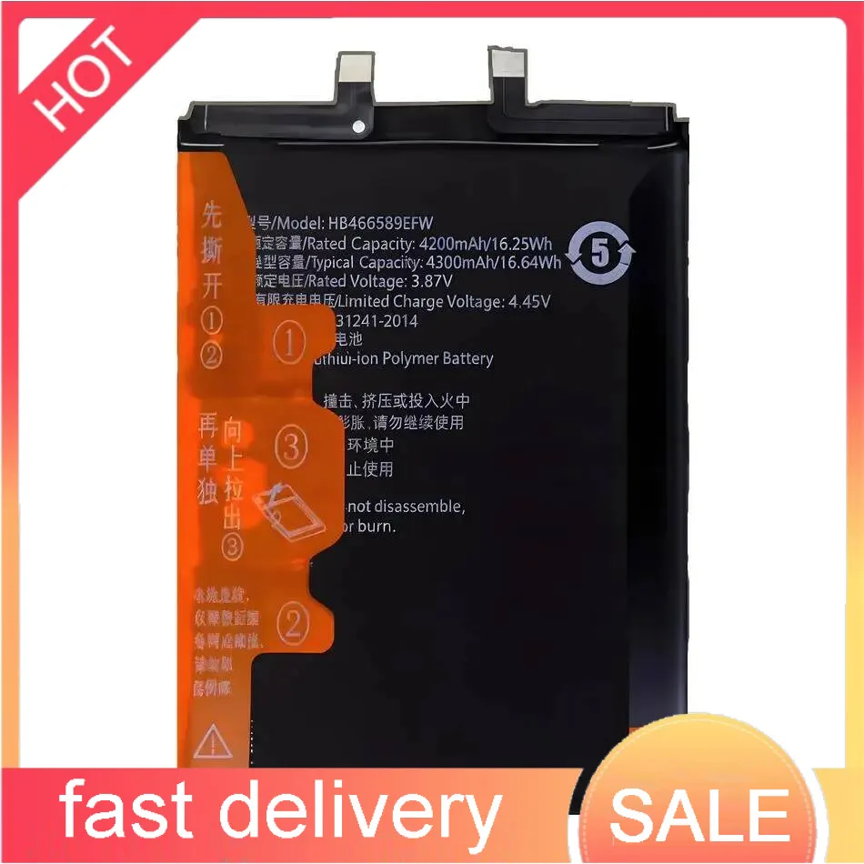 

Mobile Phone Battery HB466589EFW 4300Mah For Huawei Honor 50 Lite Nova 8I Play 5 Vitality Edition Ntn-LX1 Nen-LX1