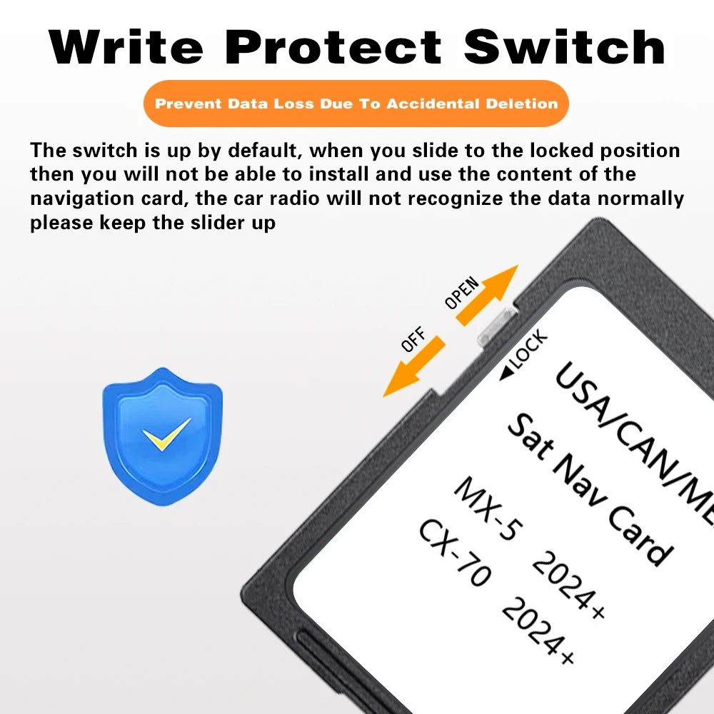 for Mazda CX70 MX5 Vehicle 2024+ Navigation Sat Navi SD Card Update North America Maps 2024 16GB Memory Card Accessories