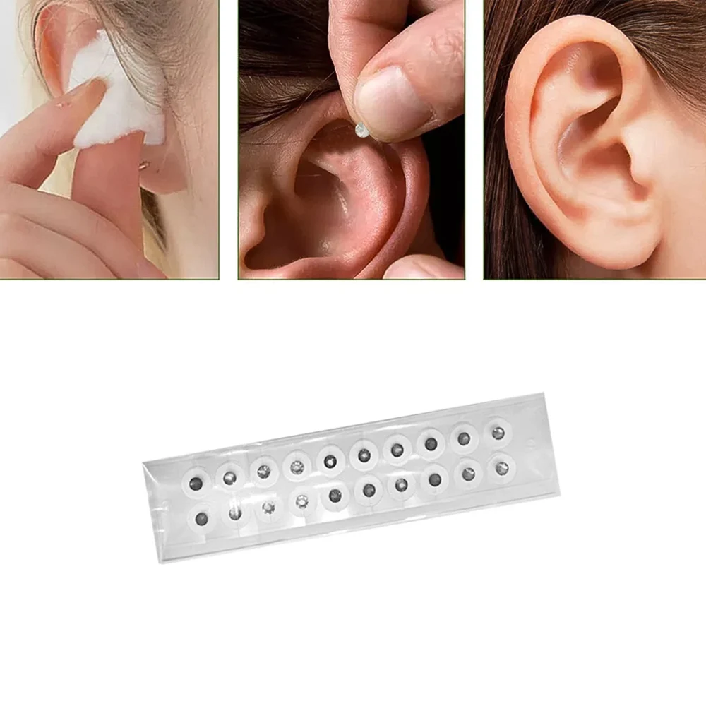 100pcs Ear Care Seeds Acupuncture Auricular Disposable Ear Stickers Massage Therapy Needle Patch Auricular Auriculotherapy