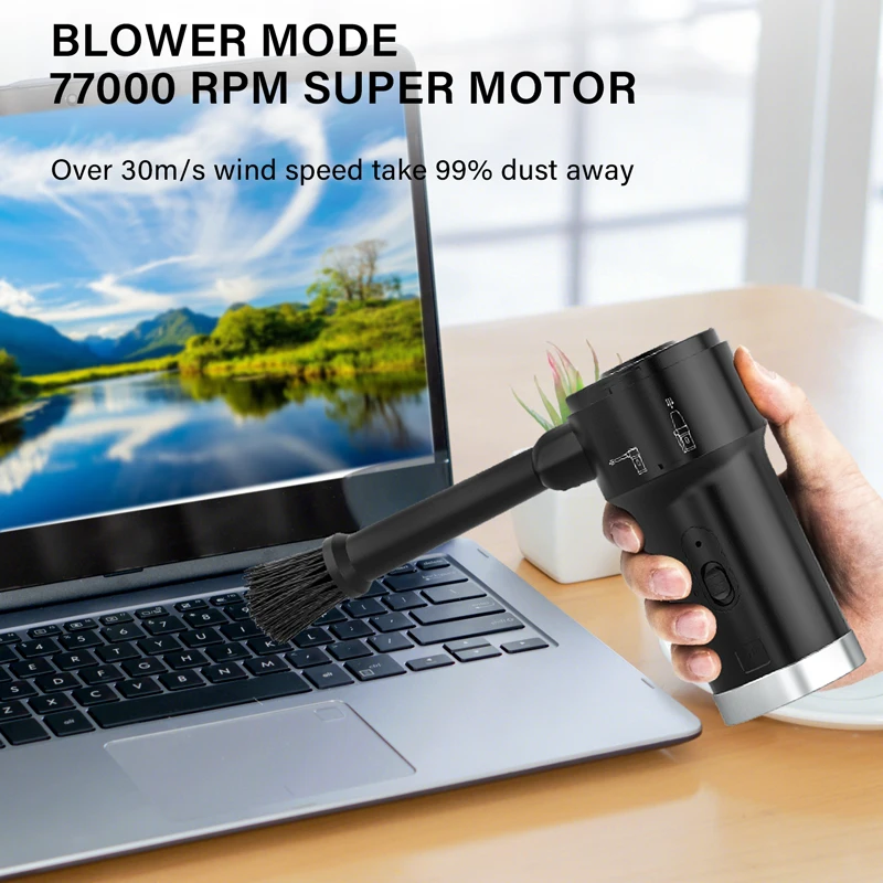 Handheld Vacuum Cleaner Wireless Compressed Air Duster Rechargeabl Cordless Auto Portable For Car Home Computer Keyboard Cleaner