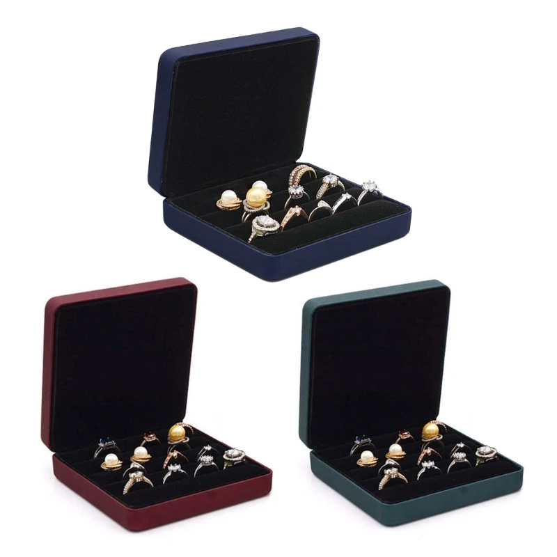 

Earring Jewelry Tray with Lid Ring Box Proposal Engagement Ring Bearer Gift-Case