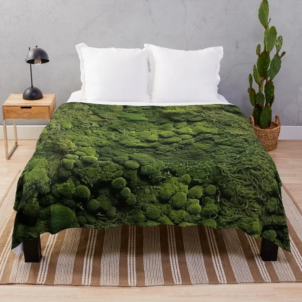 Moss Pattern: Natural Freshness Throw Blanket Moving Luxury Comforter Decorative Sofa Blankets