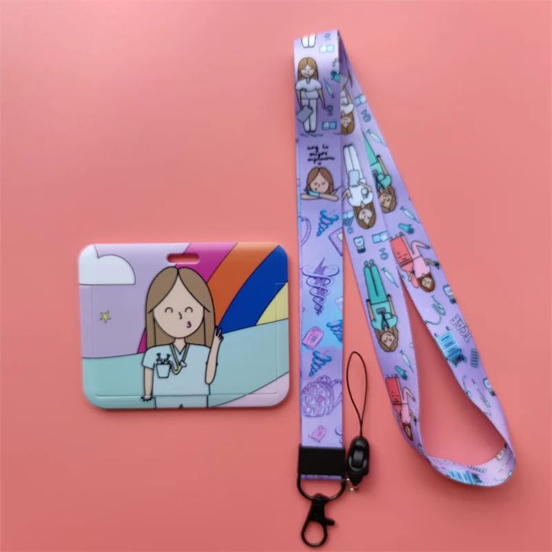Arzt, Krankenschwester, horizontale Damen-Lanyards, Ausweishalter, Ausweishalter, zum Aufhängen von Seil, Lanyard, amüsantes Kartenetui, einziehbarer Clip – Detail 20