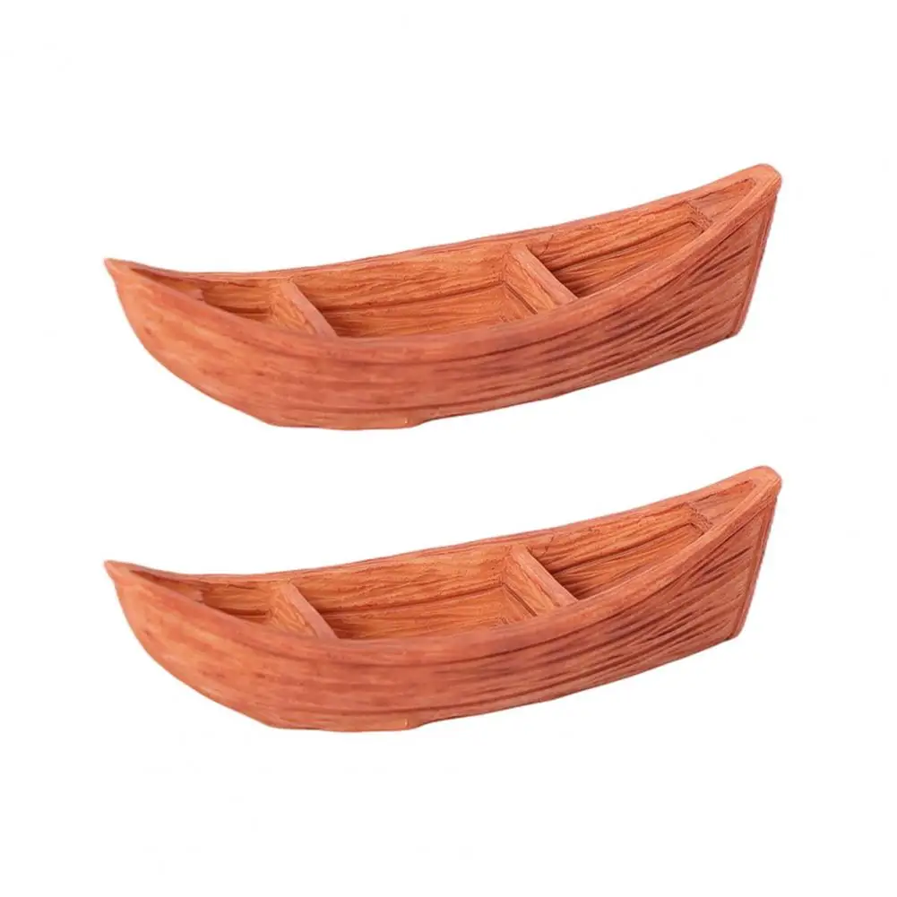 Aquarium Boat Ornament 2 Pcs Miniature Boat Figurines for Fairy Garden Resin Ship Models for Diy Micro Landscape Terrarium Decor
