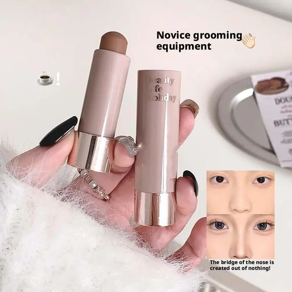 Matte คอนซีลเลอร์ Contour Stick Moisturizing Smooth Lasting 3D Face Nose Highlight แต่งหน้า Contour กันน้ํา Shadow Brighten B5V2