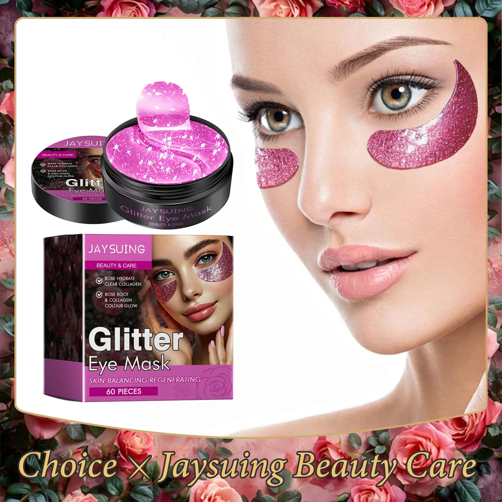 

Anti Wrinkles Glitter Eye Mask Fade Fine Lines Firming Gel Removal Dark Circles Anti Puffiness Nourish Moisturizing Eye Patches