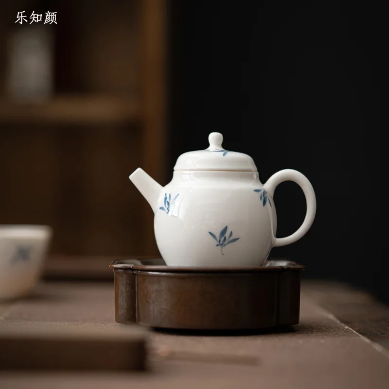 

Teapot Porcelain Kung Fu Tea Set Hand-Painted Butterfly Orchid Single Teapot Chinese Simple Single Teapot Tea Kettle Tea Maker