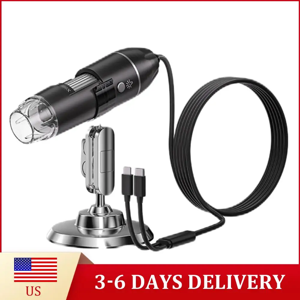 

Портативный электронный микроскоп 1600X с зумом, цифровой оптический микроскоп для оценки ювелирных изделий, видео для iOS и Android