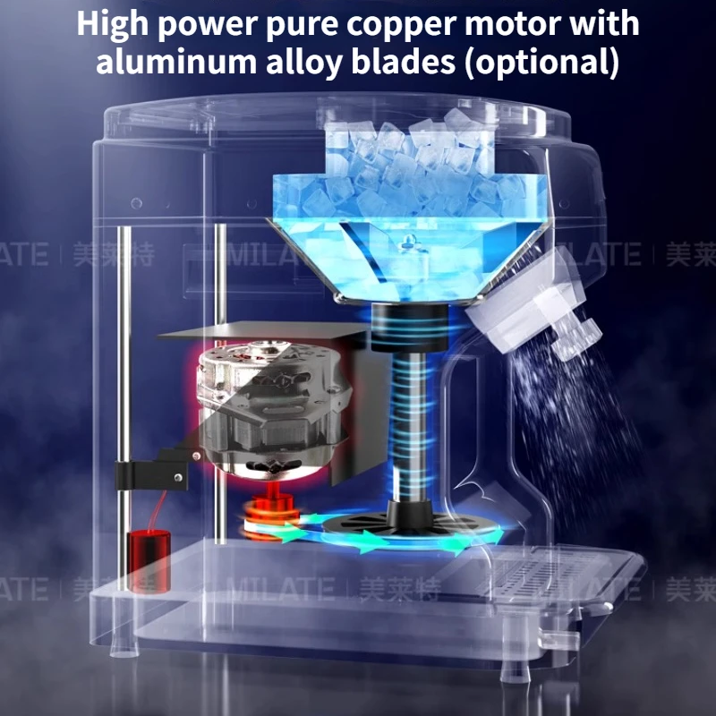 Kruszarka do lodu 120 KG/H automatyczna maszyna do slushie maszyna do ścinania lodu komercyjna o dużej mocy