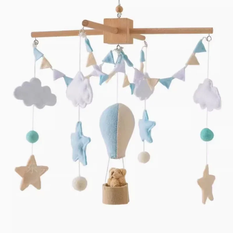 BE18: Giocattolo con sonaglio in legno per bambini 0-12 mesi, mobile con carillon per neonato, giocattoli da appendere con campanello da letto, set di giocattoli per culla, regalo per la cameretta dei bambini