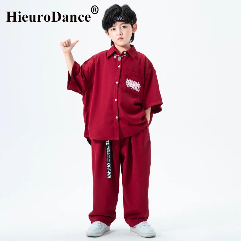 Junge Street Dance Anzug Mädchen Jazz Tanzen Kostüm Kinder Geist schritt Dance Performance Anzug Jungen Hip Hop Set Mädchen Streetwear