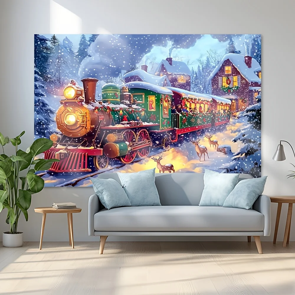 نسيج Polar Express Christmas - سهل التعليق لتزيين العطلات، مناسب للاحتفالات الاحتفالات