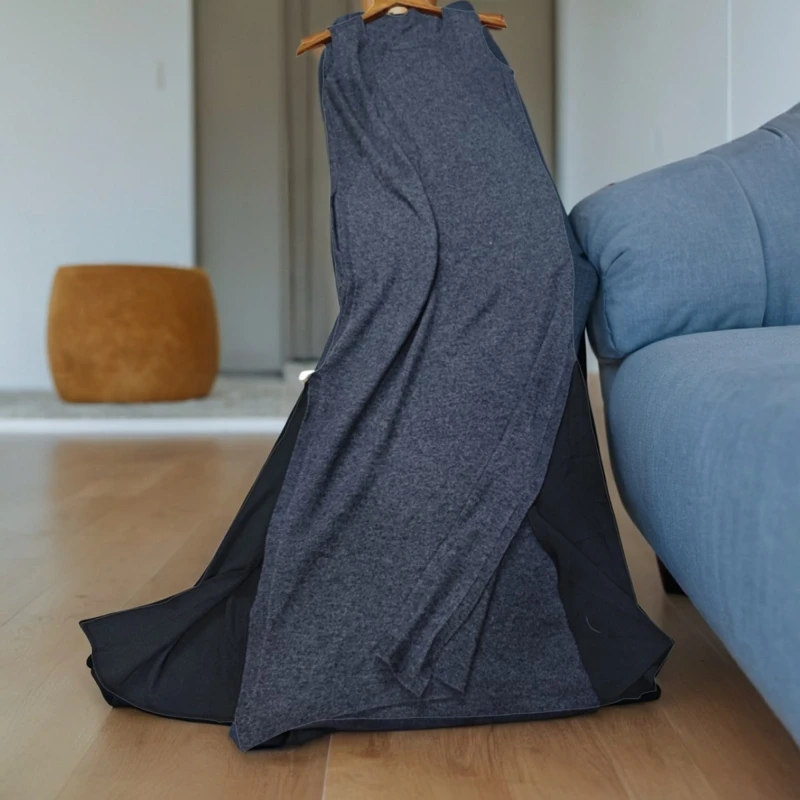 Ele laine gilet Dr rond Ne Svel l taille jupe tricotée fendu coupe ajustée trajet printemps automne femmes Dr