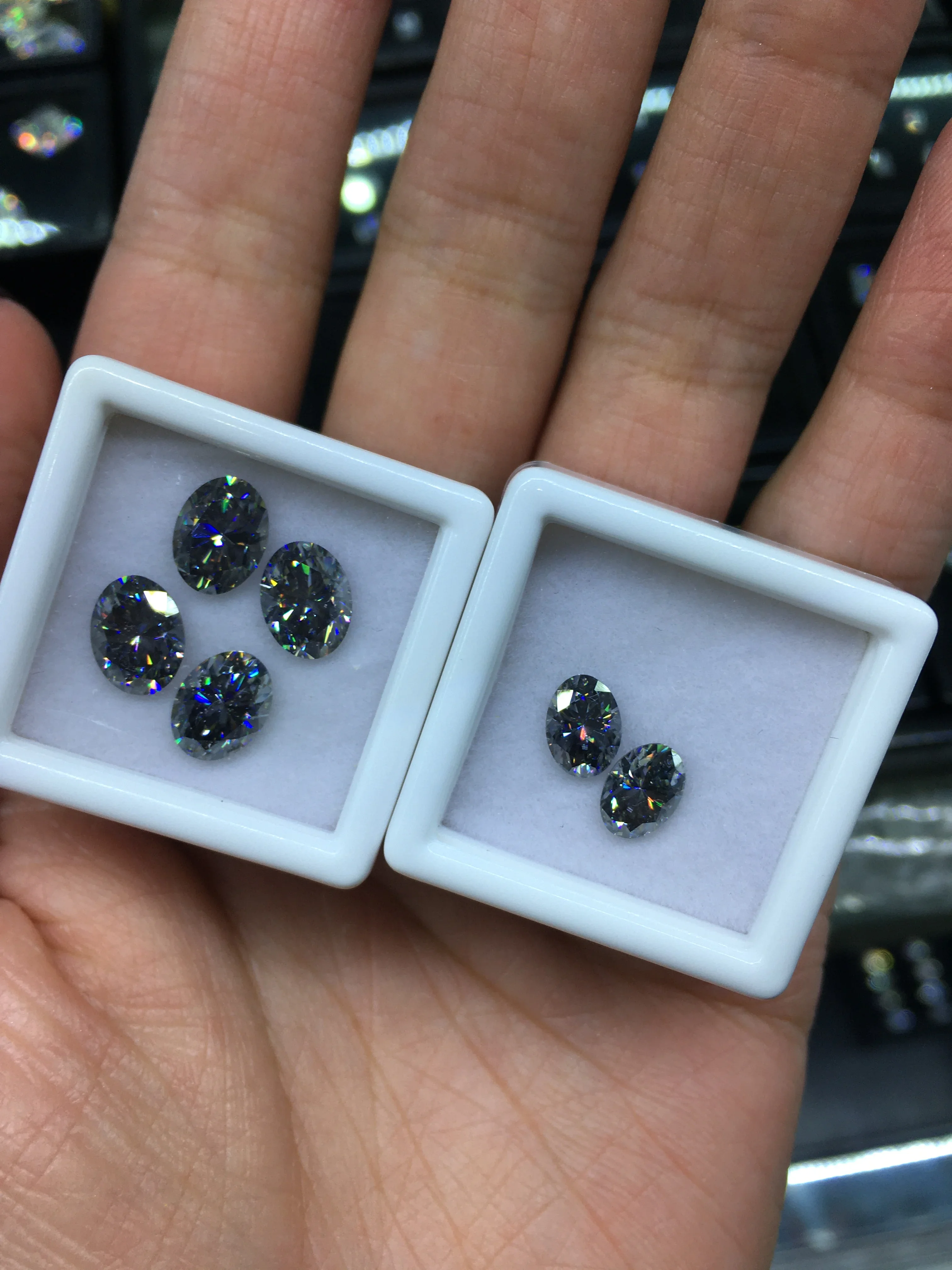 AIOSC Oval Cut Loose Moissanite Stone 0.3ct To 8ct Grey Color Gemstones with GRA Certificate Wholesale Fine Jewelry