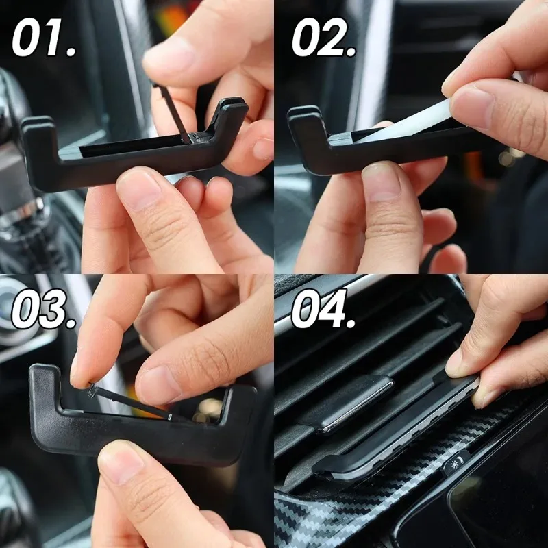 Vent Clip Adjustable Hidden Solid Perfume Car Air Freshener Diffuser for Car Air Conditioner Vent Refillable Long Lasting Scent