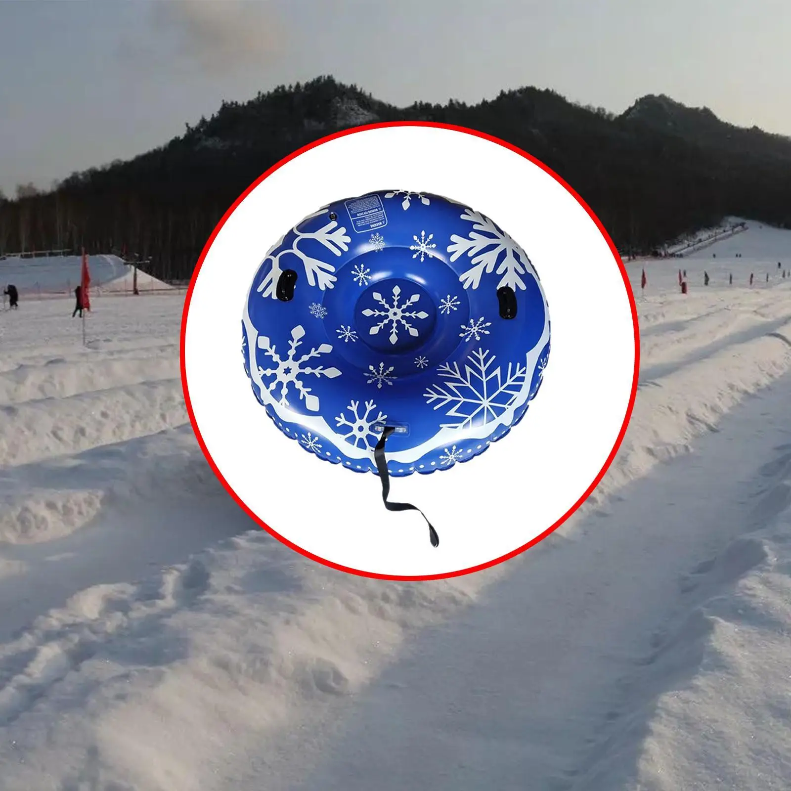 Inflatable Snow Tube with Drawstring Winter Sledding Toy Supplies for Outdoor Sports