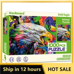 MaxRenard Puzzle 1000 Stück Ölgemälde Weißkopfseeadler Puzzles für Erwachsene Dekompression Spielzeug Familie Spiel Home Dekoration