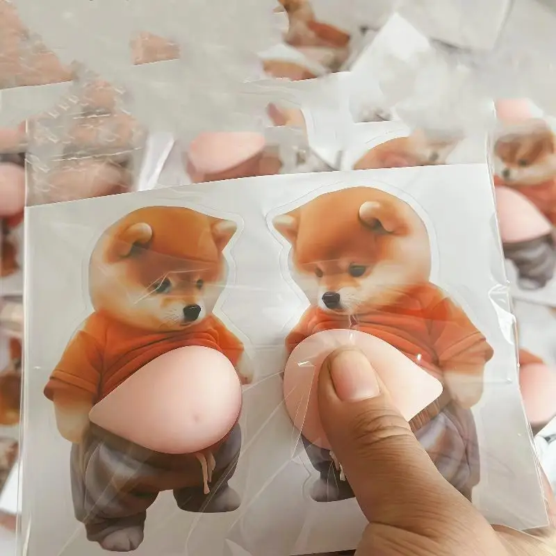 3D Niedlicher Welpen-Aufkleber Quetschbarer Shiba Inu Handyhüllen-Dekoration Kindergeburtstag Party-Geschenk Festbedarf