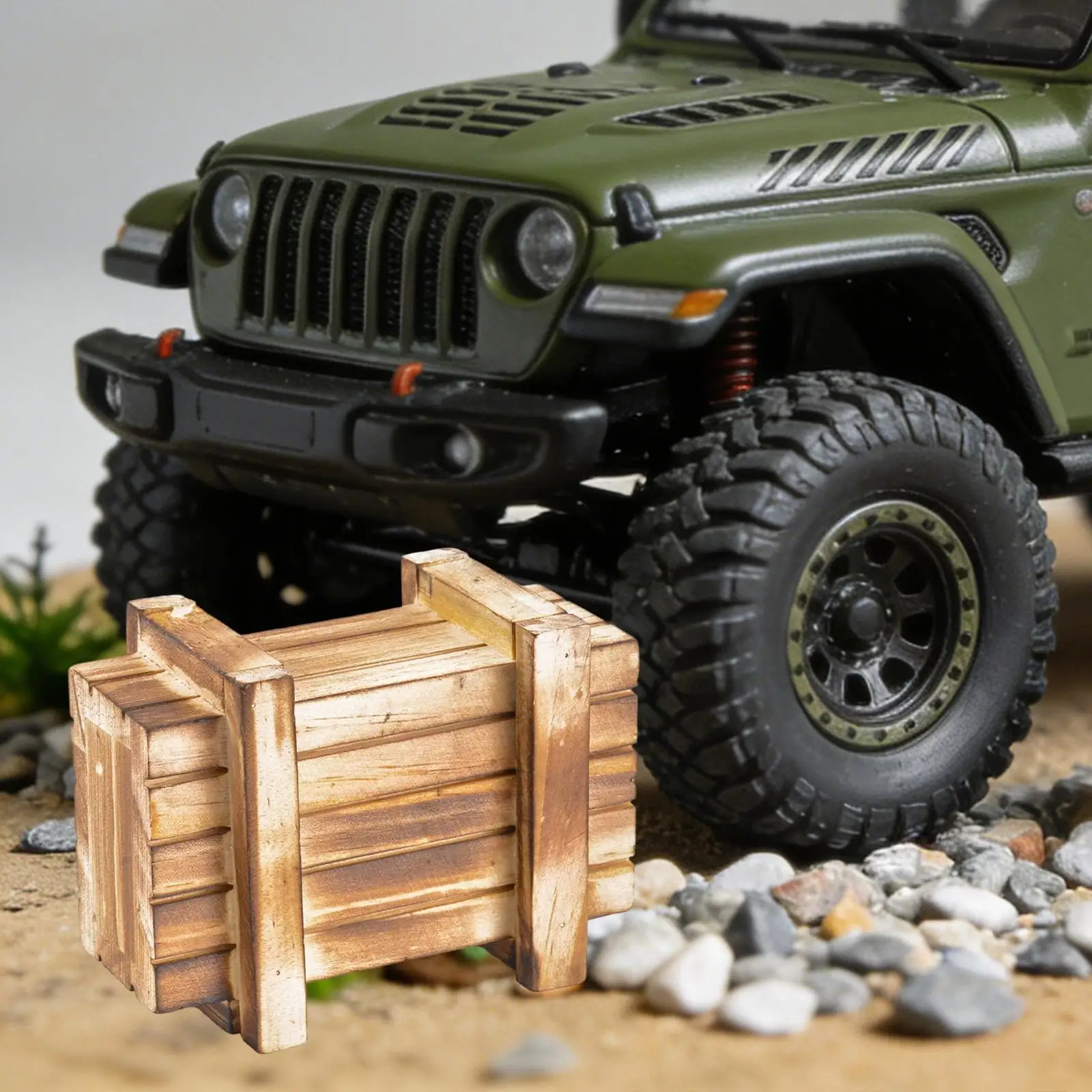 Caja Decorativa de Madera para Coche RC Crawler 1/10, Caja de Madera Pequeña para Reparación