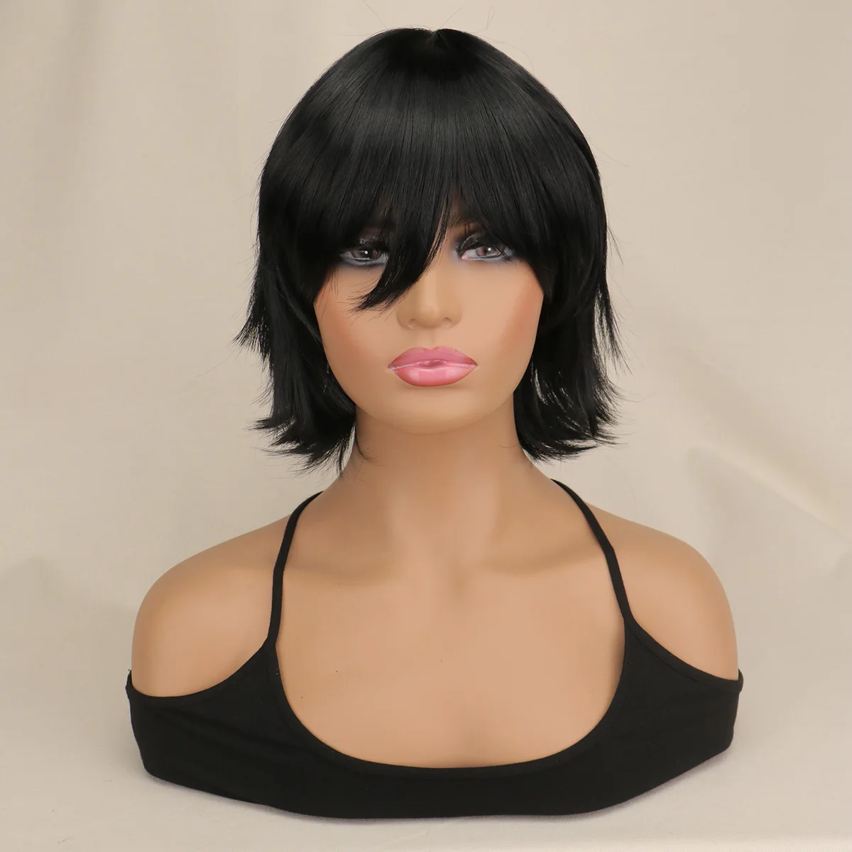 

Парик для косплея черного цвета из аниме для Хэллоуина, женский, женский, черный, мужской парик для костюма, для мальчиков и мужчин