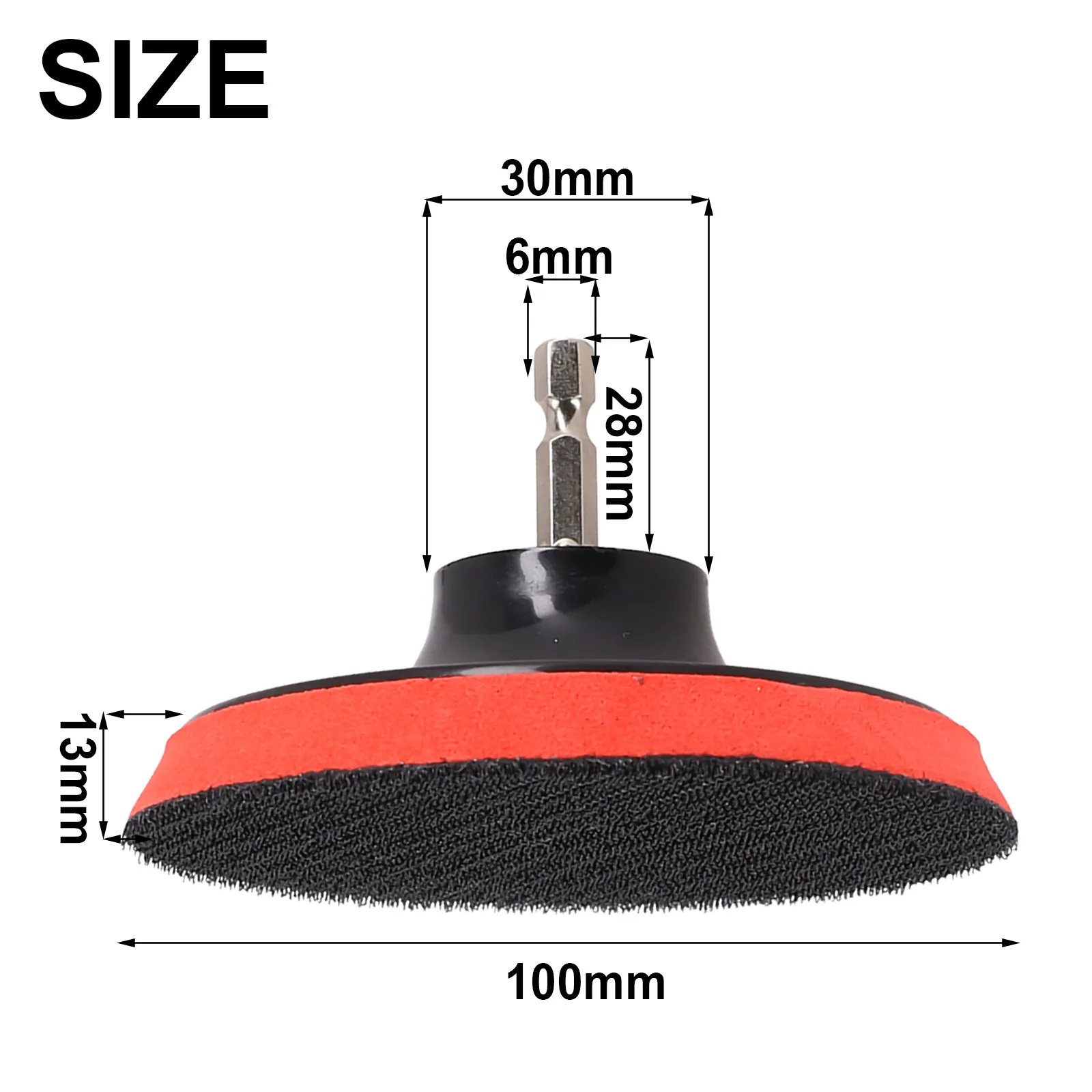 Practical Buffing Pad For Sanding Discs Rotary Backing Pad With M10 Drill Adapter Buffing Pad Replacement Backing Pad Black/Red