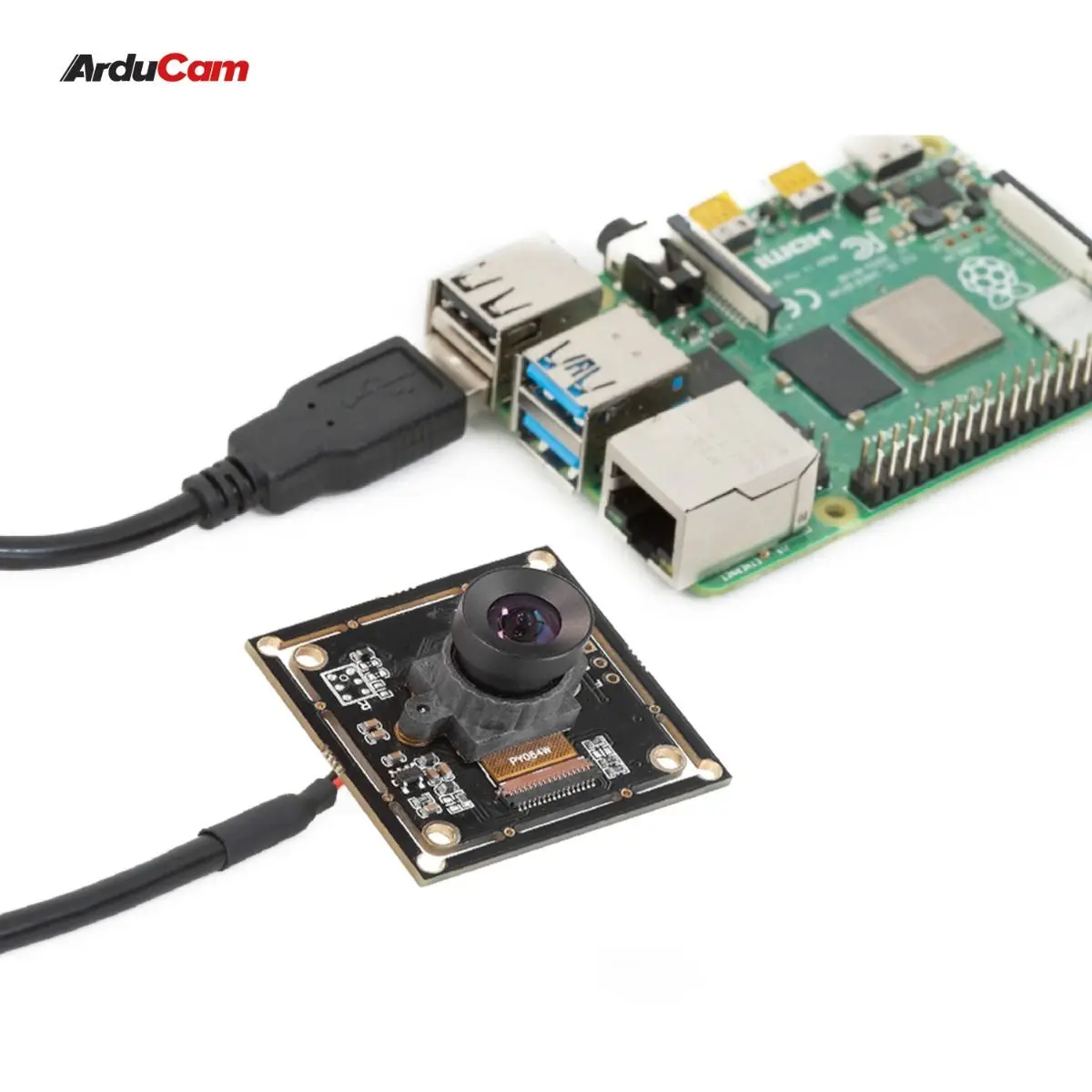 Arducam 2MP OV2311 Global Shutter Monochrome USB Camera Board With Low Distortion M12 Lens Without Microphones