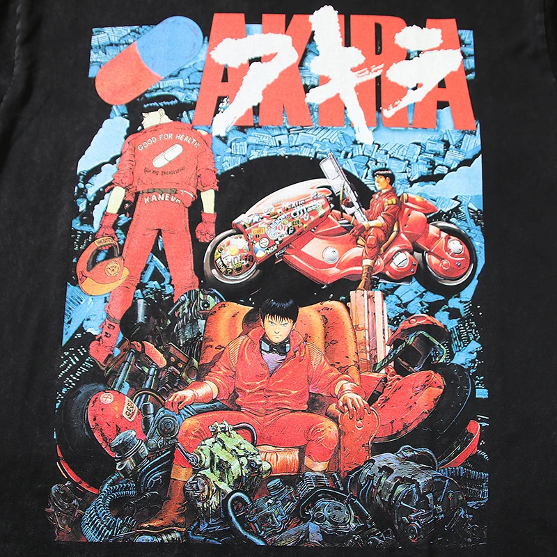 2024 Akira Anime Manga Japanese T-Shirt Men Retro Tops Tees Harajuku Neo Tokyo Shotaro Kaneda Streetwear Hip Hop T-shirts