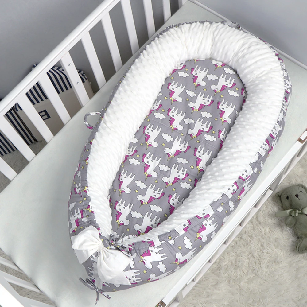 Cute design baby nest soft cotton baby bed in bed pretty comfortable safety crib lounger baby nest