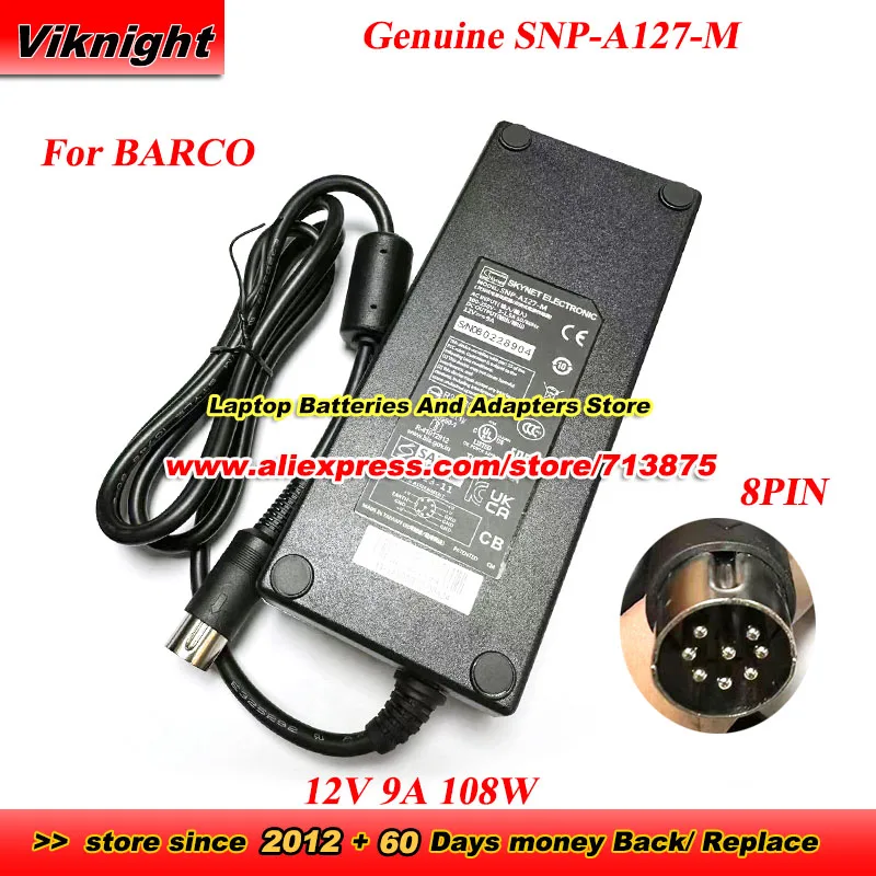 

Genuine for BARCO SKynet SNP-A127-M AC Adapter 12V 9A 108W with 8PIN Monitor Power Adapter Charger