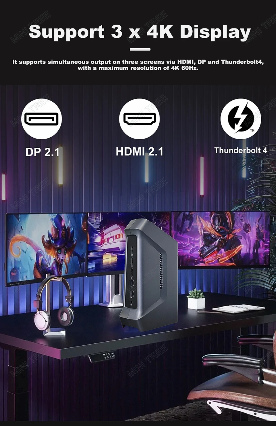 인텔 코어 울트라7 155H/165H 미니 PC 32GB DDR5 1TB NVME 윈도우11 미니 게이밍 PC Arc 그래픽 데스크탑 미니 컴퓨터 썬더볼트 4