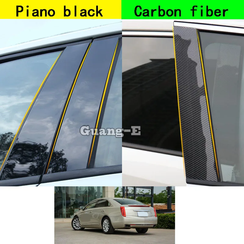 

For Cadillac XTS 2013 2014 2015 2016 2017 2018 Car PC Material Pillar Post Cover Door Trim Window Molding Sticker Plate