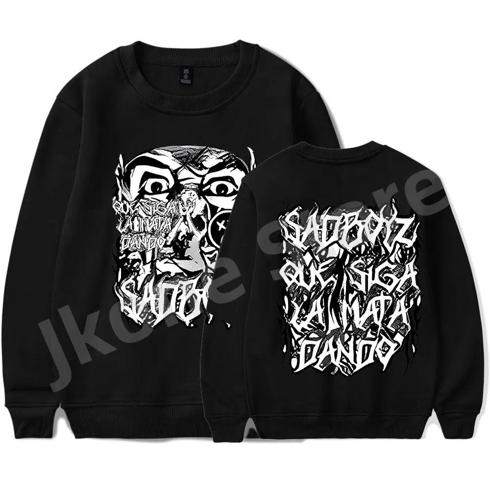 

Junior H Sad Boyz Eyes Crewneck Sweatshirts Que Siga La Mata Dando Merch Women Men Fashion Casual Long Sleeve