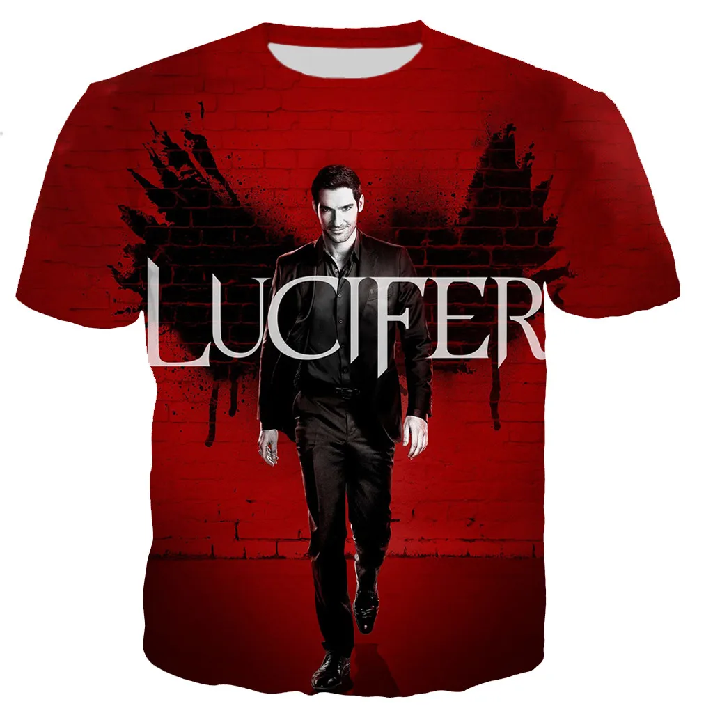 Summer Men/women TV Series Lucifer 3D Print T-shirt Fashion Casual Harajuku Style T Shirt Streetwear Tops