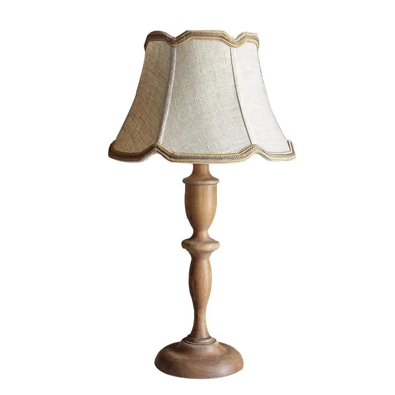 Wabi Sabi Retro Wooden Desk Lamp Office Bedroom Bedside Lamp Vintage French Style Living Room Study Reading Lamp Table Light
