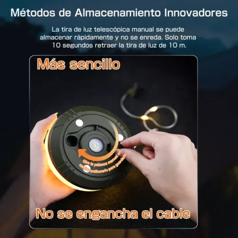 10M lichtstrip met campingslinger en verlichting