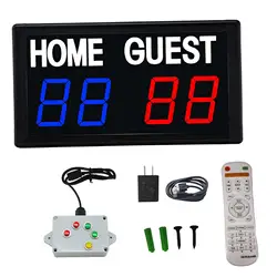 Digital Scoreboard with Remote Control Electronic Scoreboard LED Score Board for Indoor Games Outdoor Badminton Football Tennis