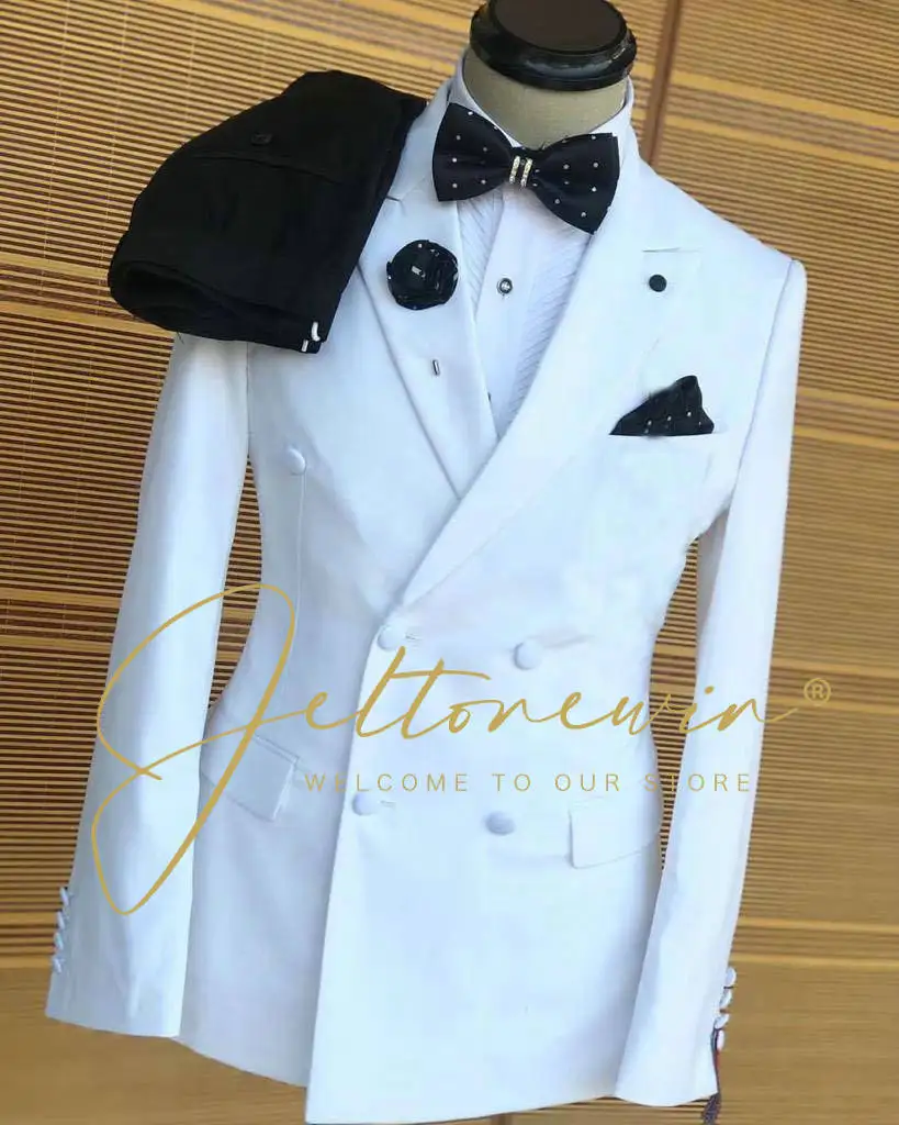 

Double Breast Men Prom Party Blazers Suits Groom Wedding Tuxedos Prom Dress Suit Jacket Pants Men Wedding Suits Groom Terno